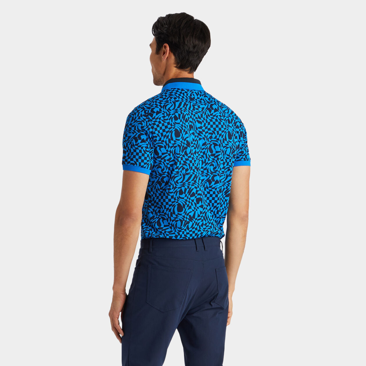 【新品】G/FORE迷你扭曲格紋鑲邊袖科技珠地佈 POLO 衫