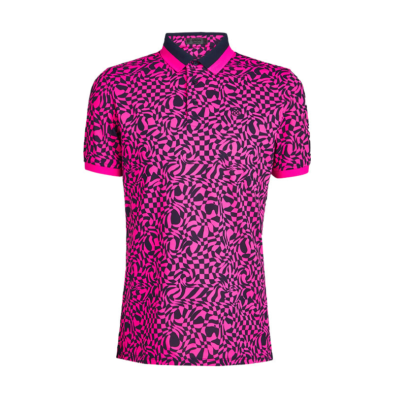 【新品】G/FORE 迷你扭曲珠地網眼男士 Polo 衫(粉紅色)