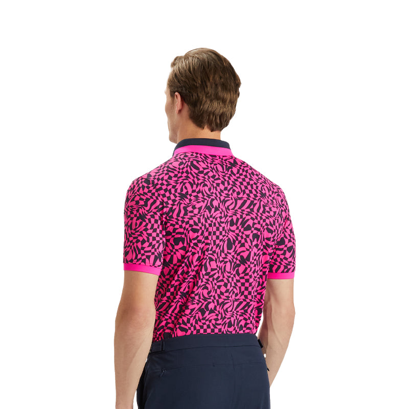 【新品】G/FORE 迷你扭曲珠地網眼男士 Polo 衫(粉紅色)