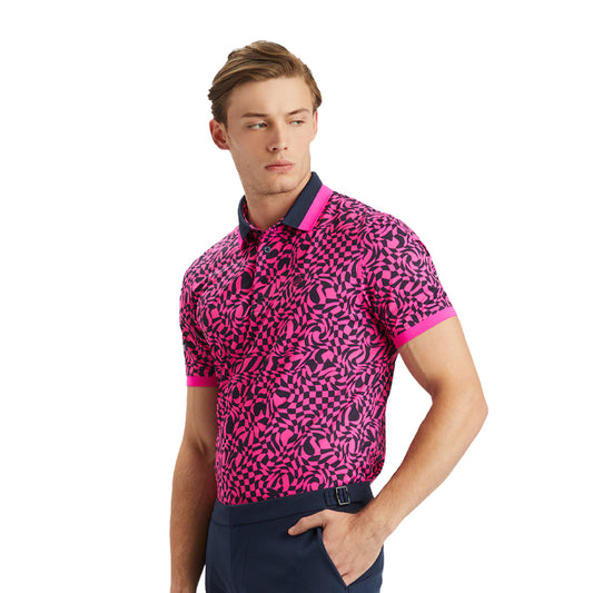 【新品】G/FORE 迷你扭曲珠地網眼男士 Polo 衫(粉紅色)