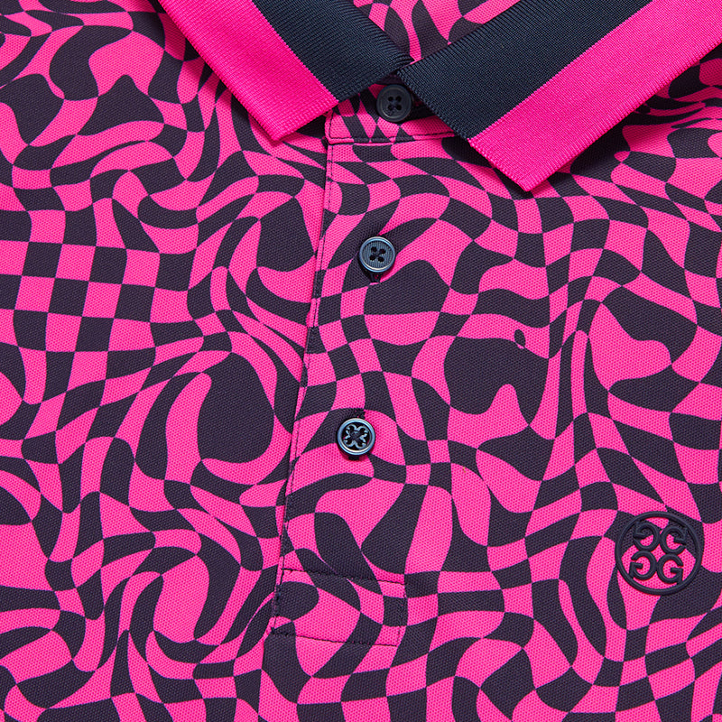 【新品】G/FORE 迷你扭曲珠地網眼男士 Polo 衫(粉紅色)