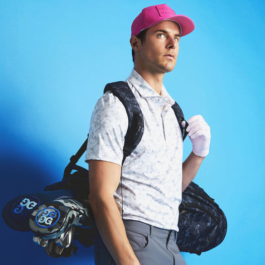 【新品】G/FORE花卉平紋針織男士 Polo 衫(白色)