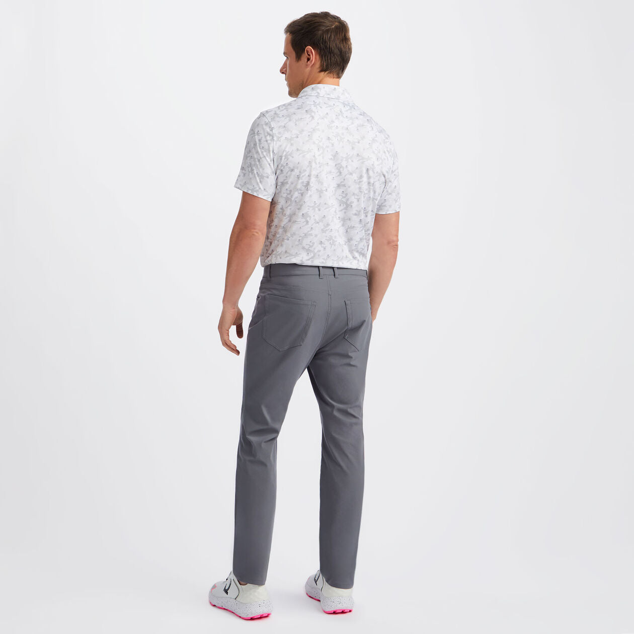 【新品】G/FORE花卉平紋針織男士 Polo 衫(白色)