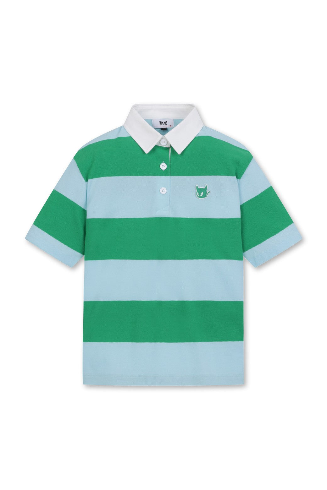 WAAC WAACKY 條紋寬鬆短袖 Polo 衫-WWTCM24225YGX
