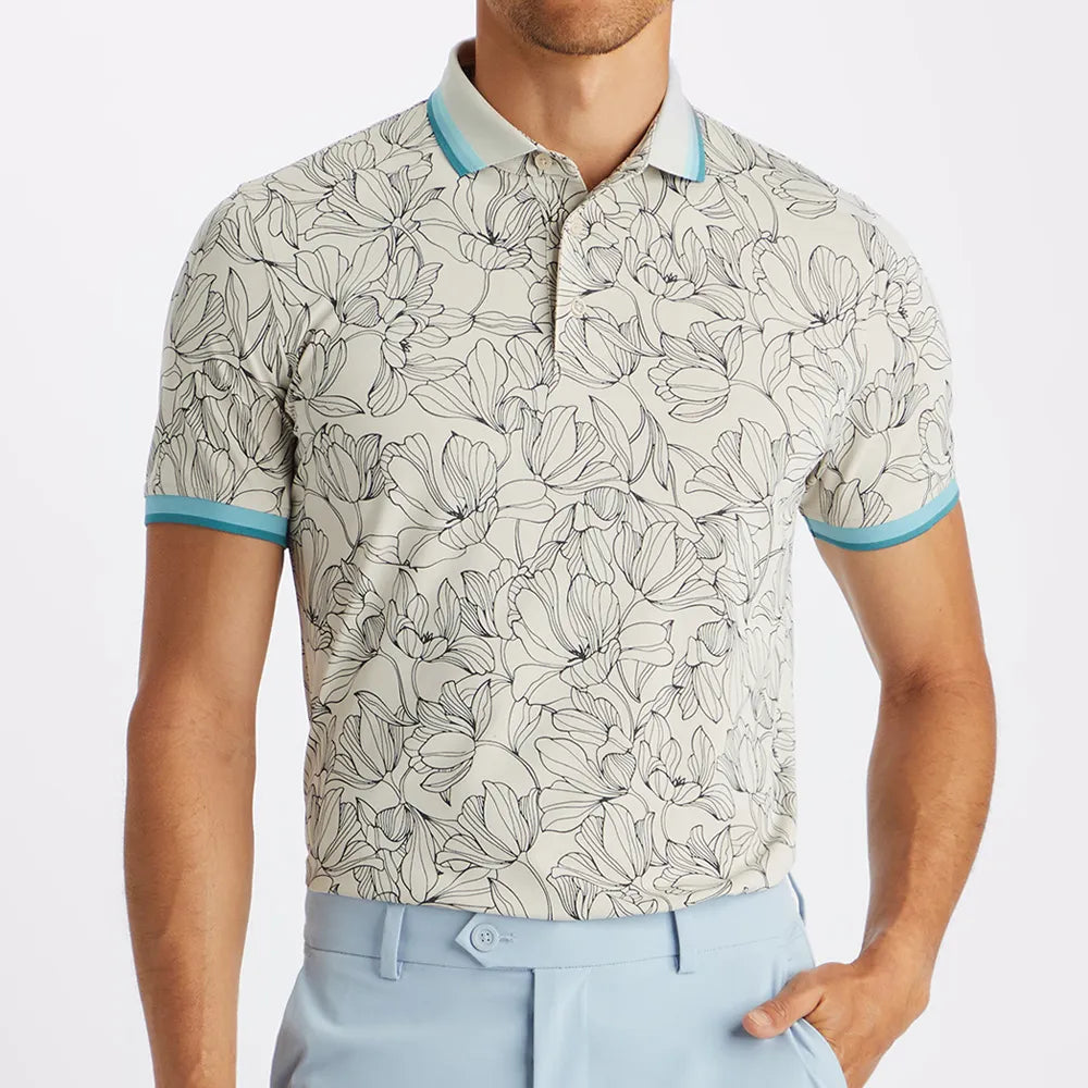【新品】G/FORE Outline Pique 男士 Polo 衫(石頭色)