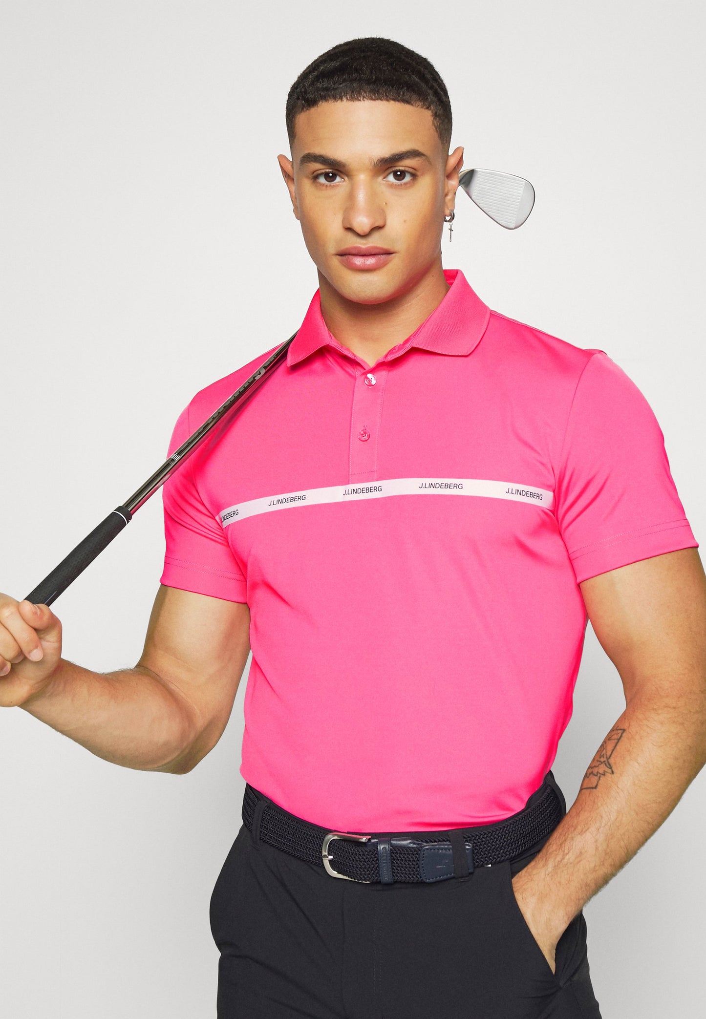 J.LINDEBERG.Tour Logo Chad Slim Fit TX Jersey Hot Pink-GMJT06916