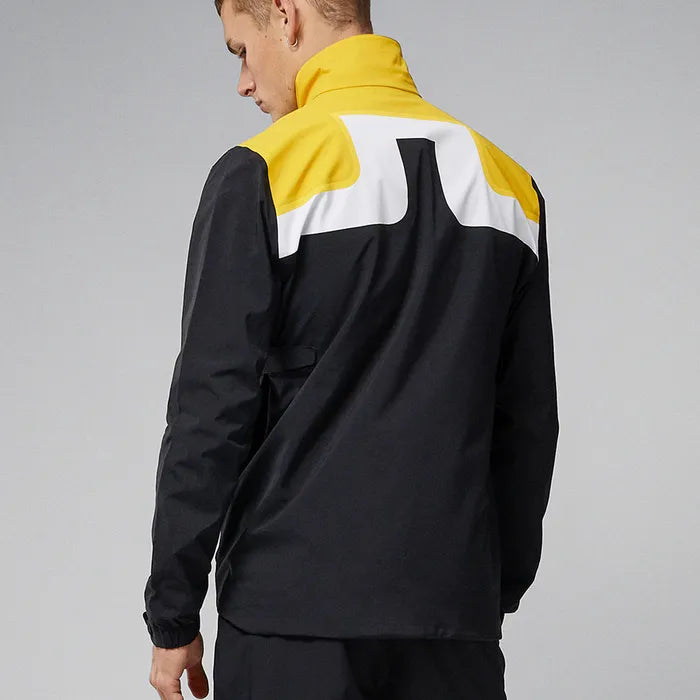 【新品】J LINDEBERG BRIDGE 男士防水高爾夫夾克 - 黑色AMOW06370