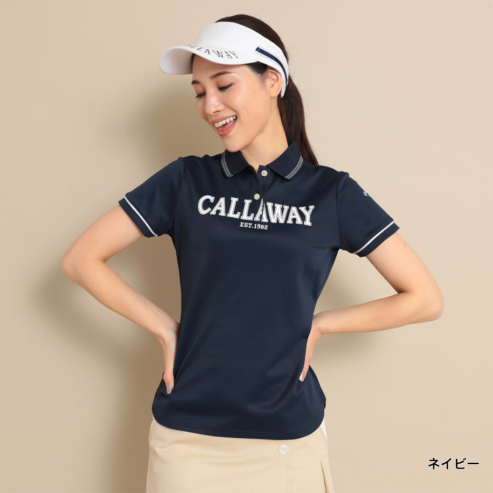 Callaway 女式高爾夫CALLAWAY 印花 Kanoko 短袖 Polo 衫 -(C23134200)