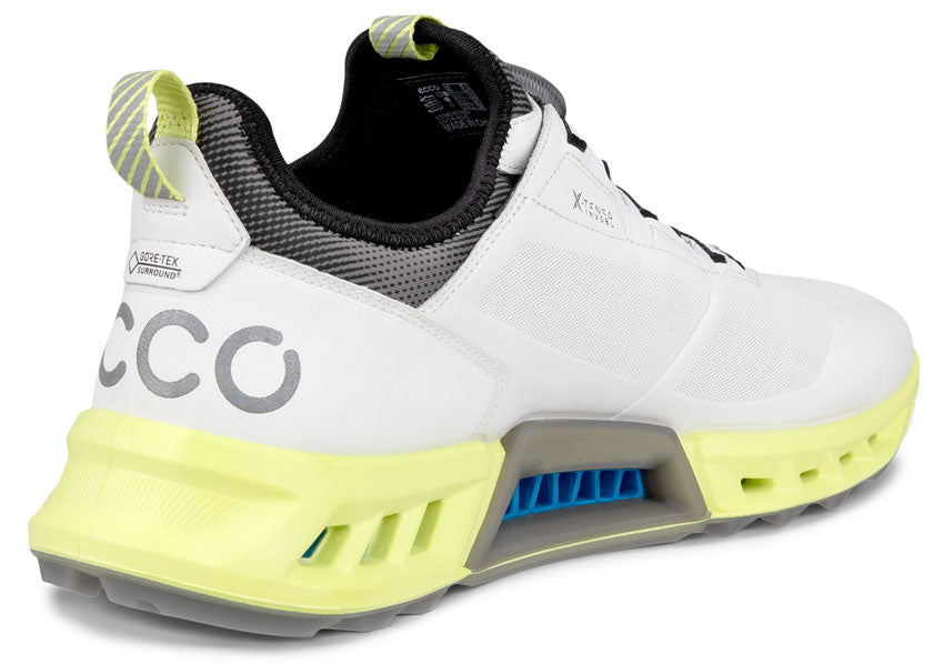 ECCO Biom® C4 BOA 2024男士高爾夫鞋(白/螢光黃)